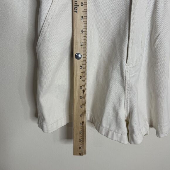 BLANKNYC Romper Womens Medium Off White Denim Short Sleeve Button Front Pockets - Picture 7 of 10